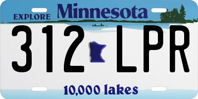 MN license plate 312LPR