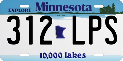 MN license plate 312LPS