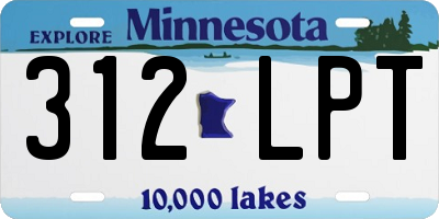 MN license plate 312LPT
