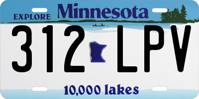 MN license plate 312LPV
