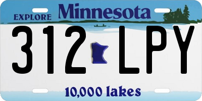 MN license plate 312LPY