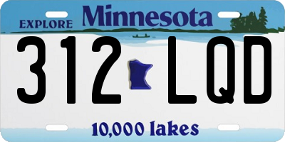MN license plate 312LQD