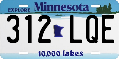 MN license plate 312LQE