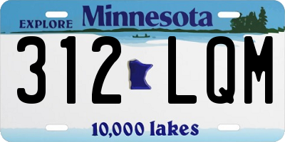 MN license plate 312LQM