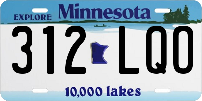 MN license plate 312LQO