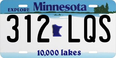 MN license plate 312LQS
