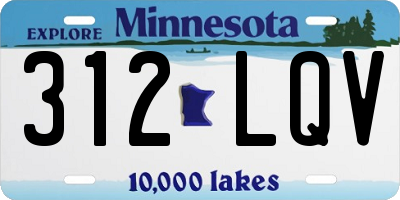 MN license plate 312LQV