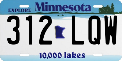 MN license plate 312LQW
