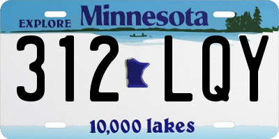 MN license plate 312LQY