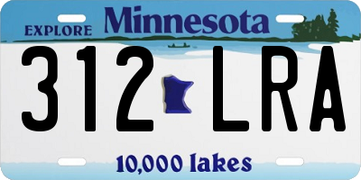 MN license plate 312LRA