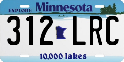MN license plate 312LRC