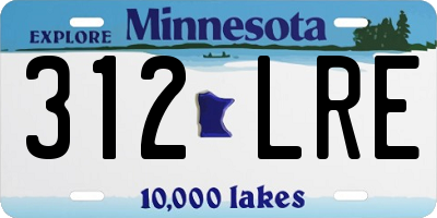 MN license plate 312LRE