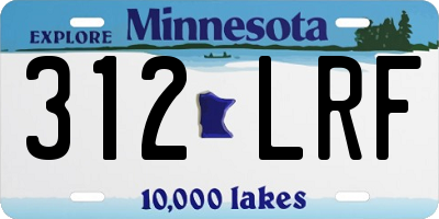 MN license plate 312LRF