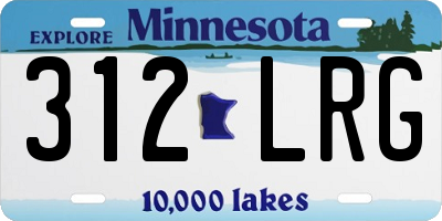 MN license plate 312LRG