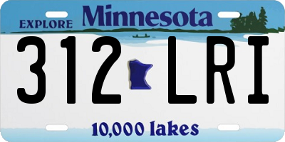 MN license plate 312LRI