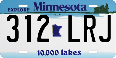 MN license plate 312LRJ