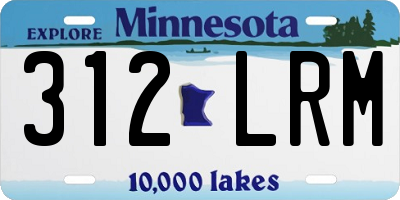 MN license plate 312LRM