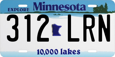 MN license plate 312LRN