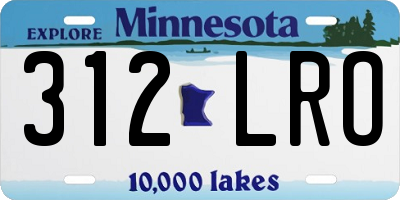 MN license plate 312LRO