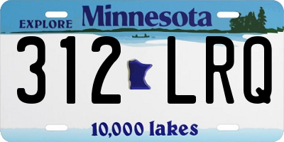 MN license plate 312LRQ