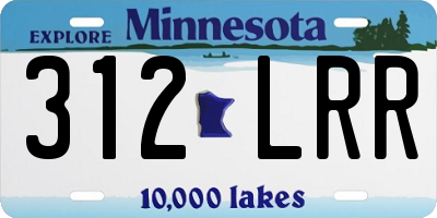 MN license plate 312LRR