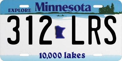 MN license plate 312LRS