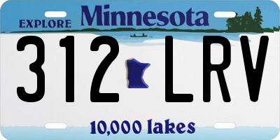 MN license plate 312LRV