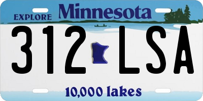 MN license plate 312LSA