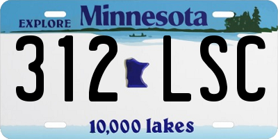 MN license plate 312LSC
