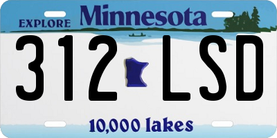 MN license plate 312LSD