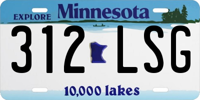 MN license plate 312LSG