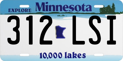 MN license plate 312LSI