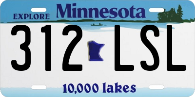 MN license plate 312LSL