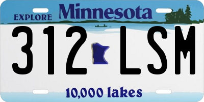 MN license plate 312LSM