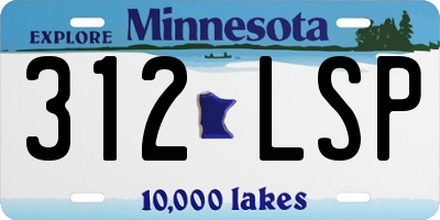MN license plate 312LSP