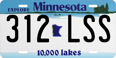 MN license plate 312LSS