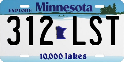 MN license plate 312LST