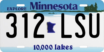 MN license plate 312LSU