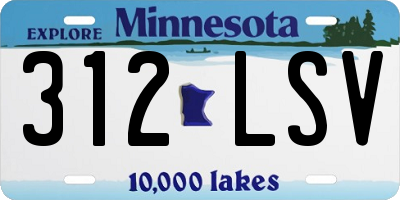 MN license plate 312LSV