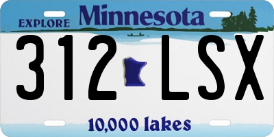 MN license plate 312LSX