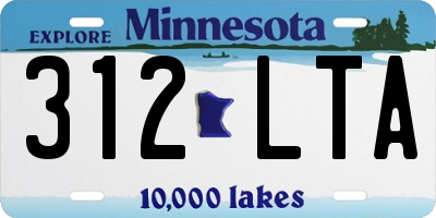 MN license plate 312LTA