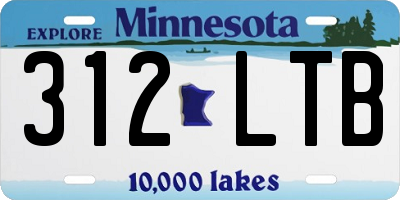 MN license plate 312LTB