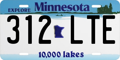 MN license plate 312LTE