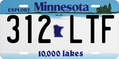 MN license plate 312LTF