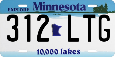 MN license plate 312LTG