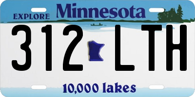 MN license plate 312LTH