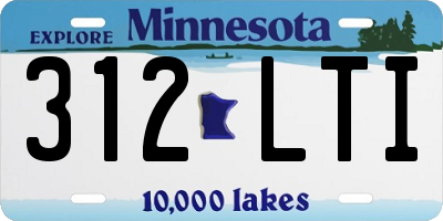 MN license plate 312LTI