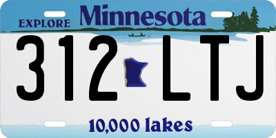 MN license plate 312LTJ