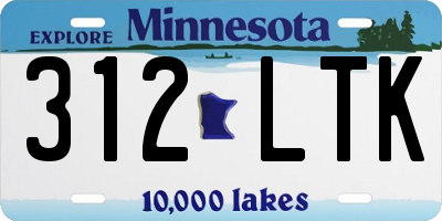 MN license plate 312LTK