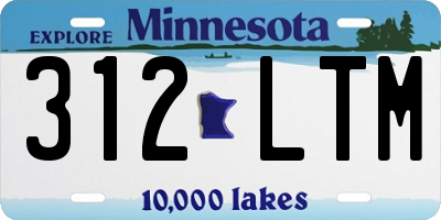 MN license plate 312LTM
